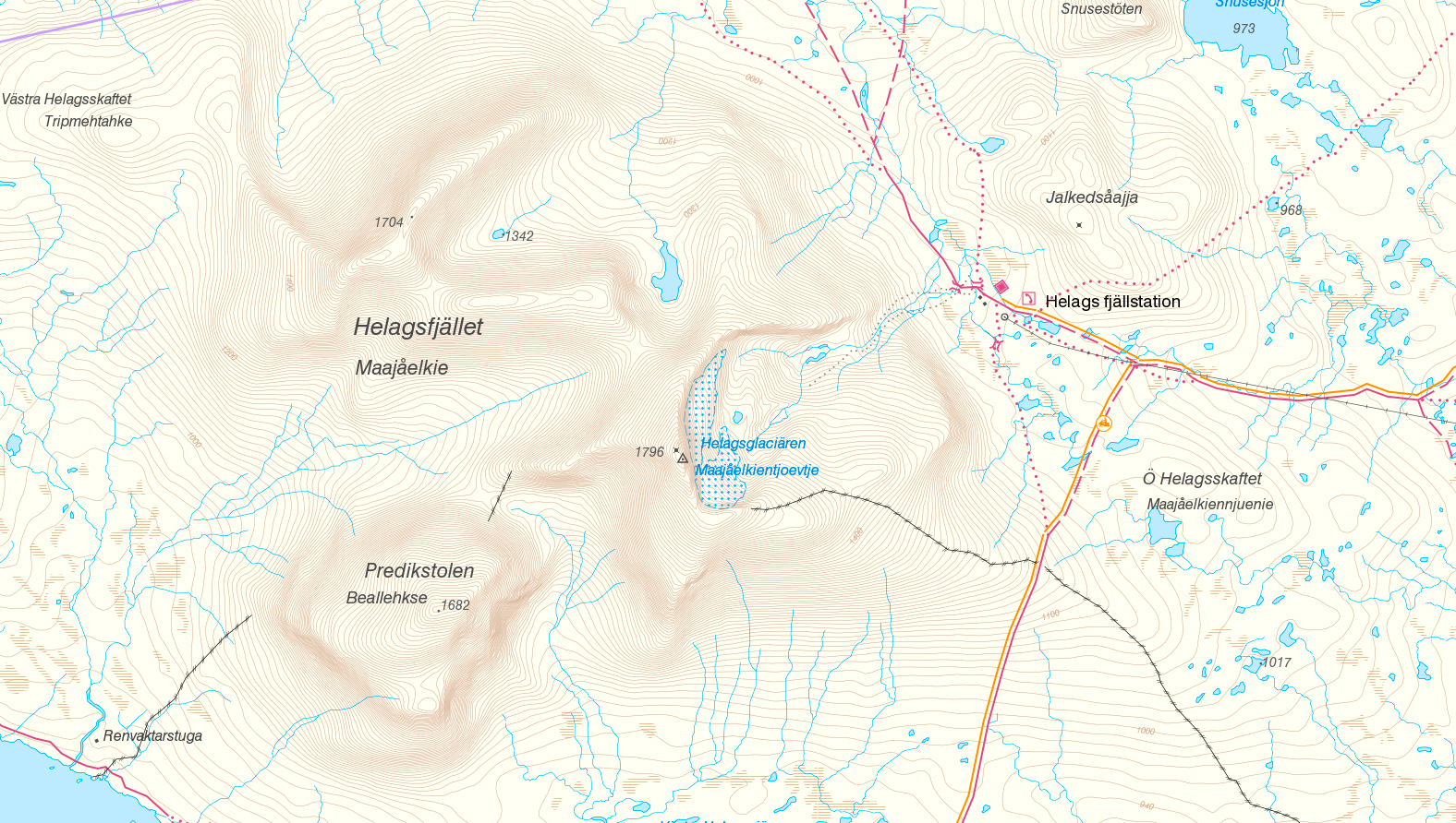 Karta över Helags
